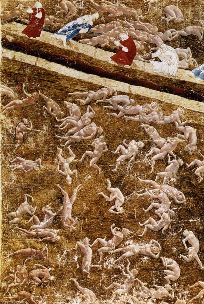 700x1043 Art In Tuscany Sandro Botticelli Illustrations For Dante'S - Botticelli Hell Painting