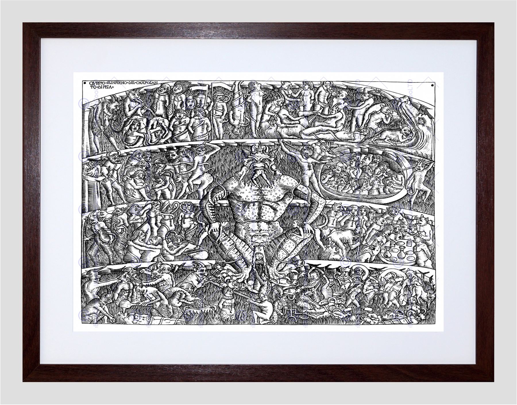 1800x1409 Painting Book Divine Comedy Dante Botticelli Inferno Framed Print - Botticelli Inferno Painting