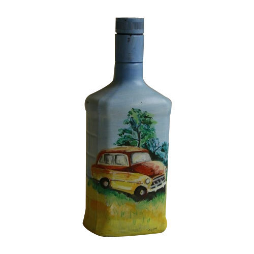 500x500 Glass Bottle Art Painting, Size Wine Bottle Size 750 Ml, Rs 500 - Bottle Painting