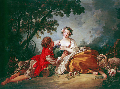 400x295 La Marotte (La Musette) Boucher Painting Reproduction 13215 - Boucher Painting