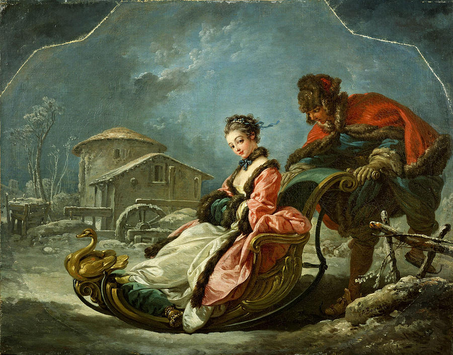 900x707 The Four Seasons. Winter Painting By Francois Boucher - Boucher Painting