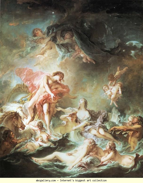 607x773 Boucher. The Setting Of The Sun. - Bouchet Painting