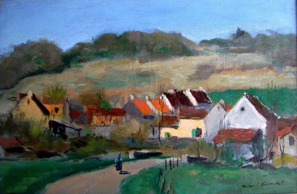 1000x656 Robert Bouchet French School Oil Landscape Domptin Picardie France - Bouchet Painting
