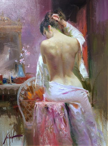 420x568 Pino Daeni Paintings Boudoir Reproductions Paintings On Canvas - Boudoir Painting