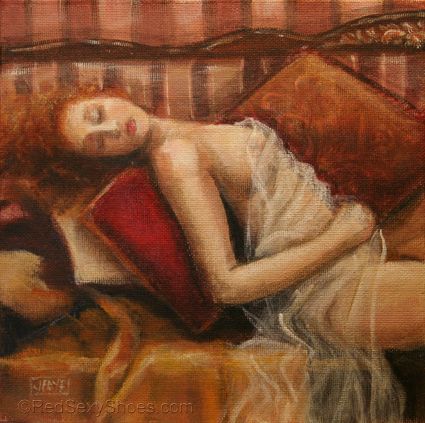425x423 Sweet Dreams, Painting By Jacqui Faye Portrait Paintings (2 - Boudoir Painting