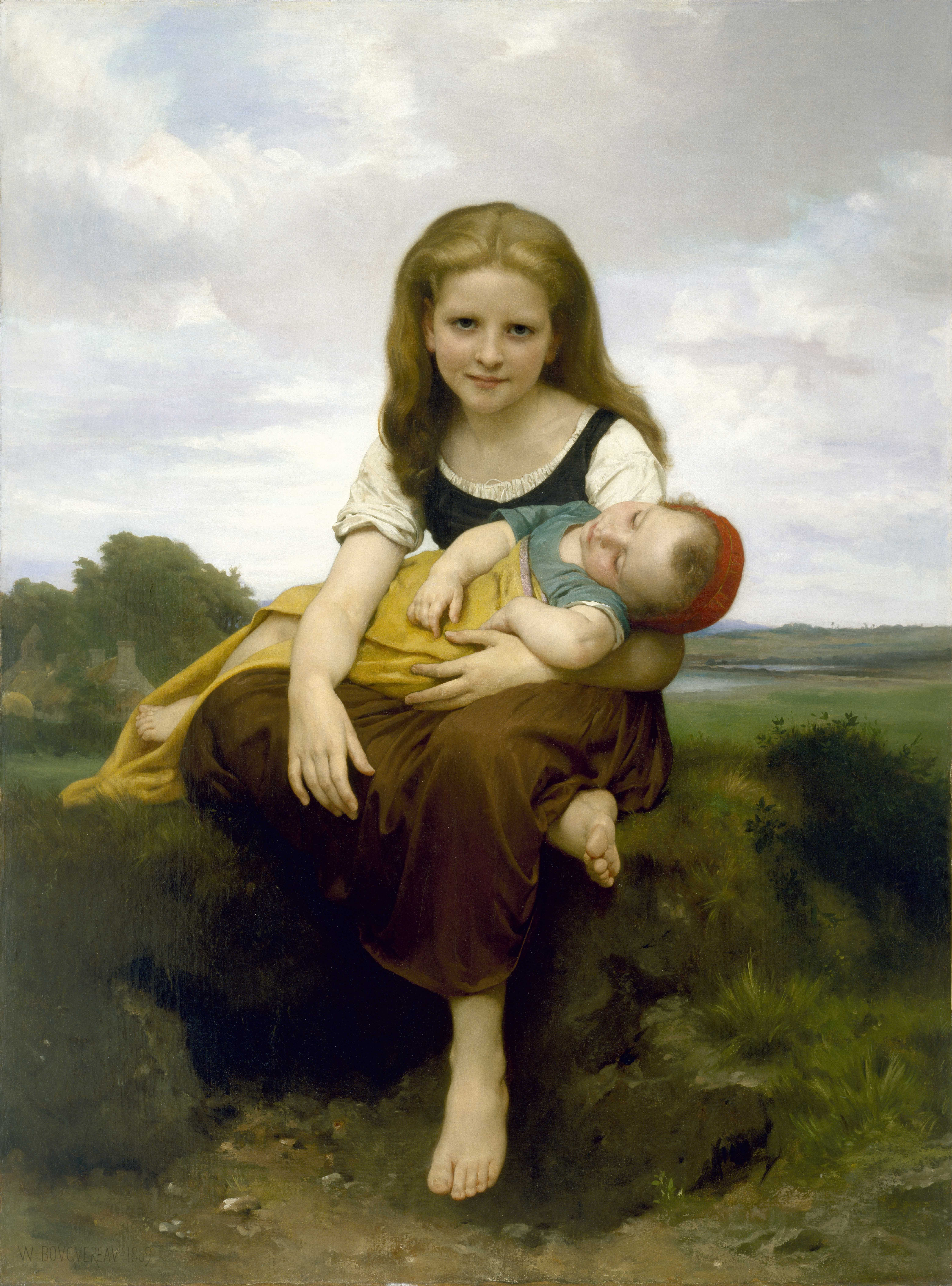 6238x8422 The Elder Sister - Bouguereau Painting