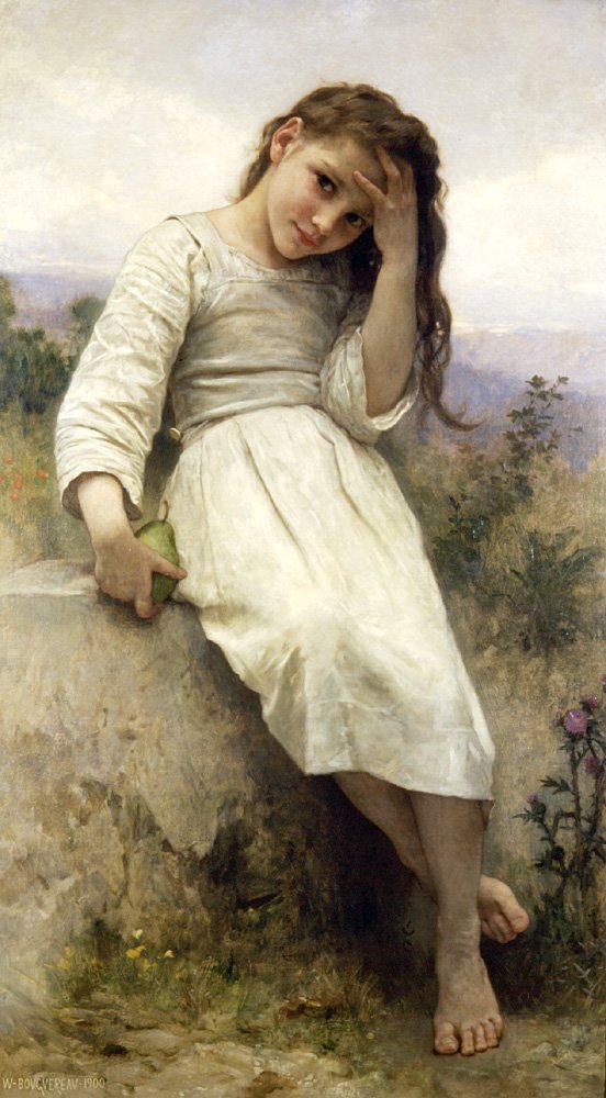 552x1000 The Little Marauder 1900 Painting William Bouguereau Oil Paintings - Bouguereau Painting