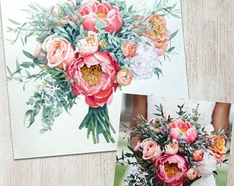 340x270 Bouquet Painting Etsy - Bouquet Painting