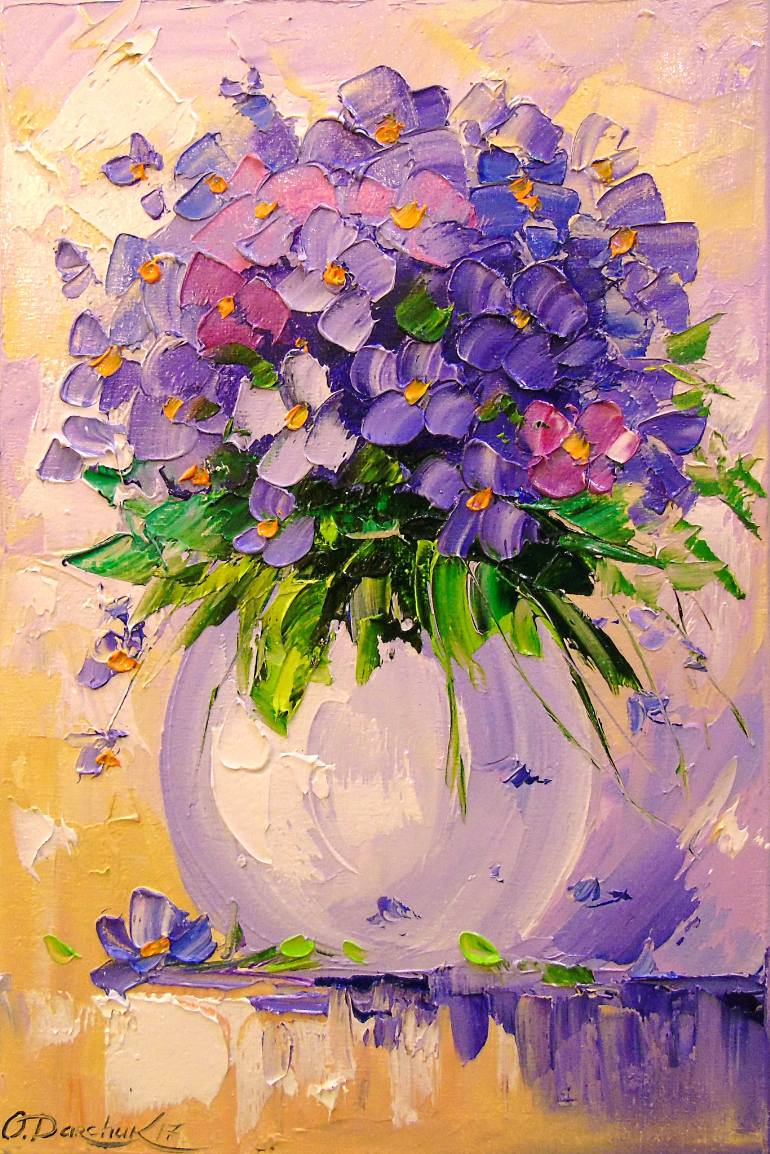 770x1154 Saatchi Art A Bouquet Of Flowers In A Vase Painting By Olha Darchuk - Bouquet Painting
