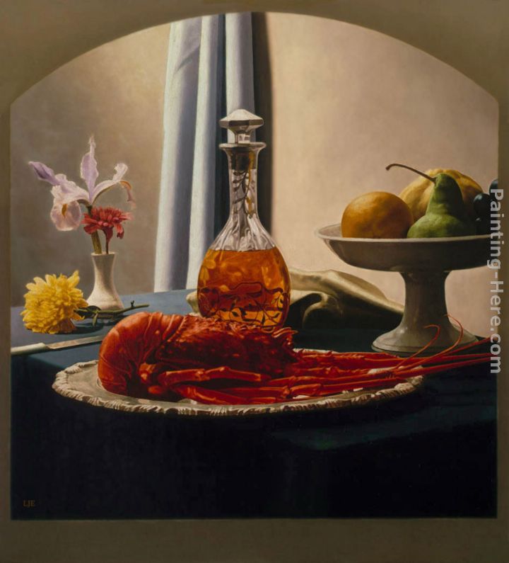 720x795 Luis Jose Estremadoyro Still Life With Bourbon And Lobster - Bourbon Painting