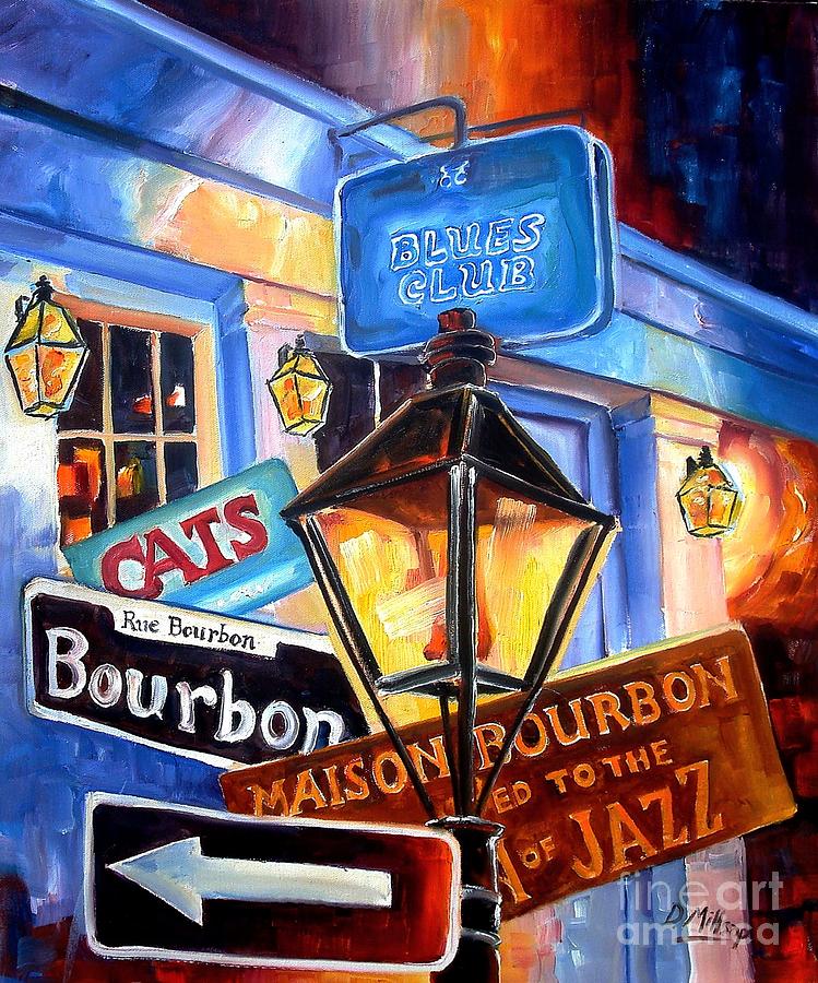 749x900 Signs Of Bourbon Street Painting By Diane Millsap - Bourbon Street Painting