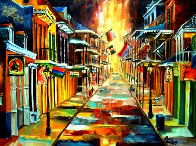400x298 The Lights On Bourbon Street Painting - Bourbon Street Painting