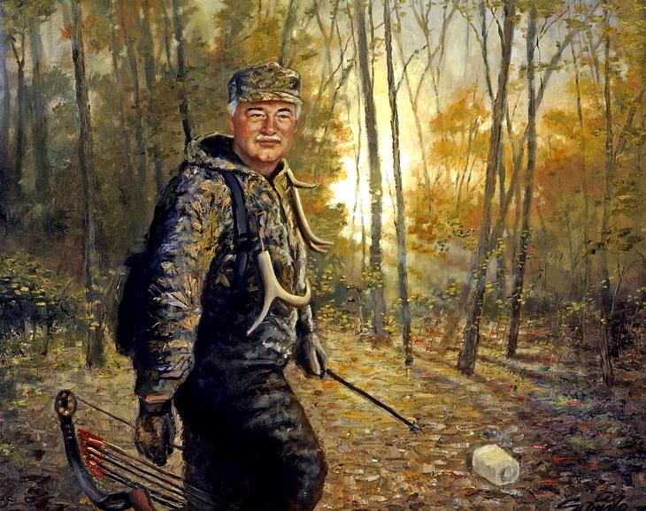 730x578 Early Morning - Bow Hunting Painting