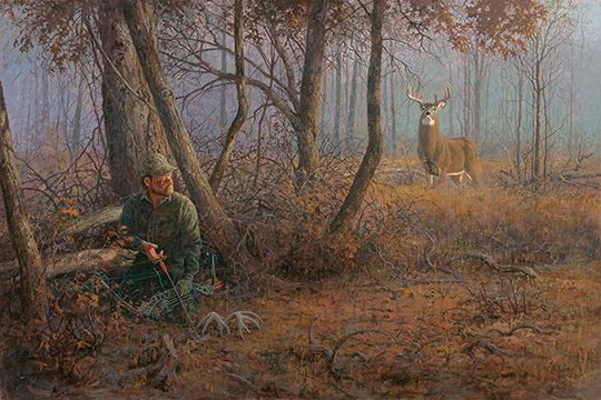 540x360 I Had A Friend And Avid Bow Hunter Pose For Me For This Painting - Bow Hunting Painting