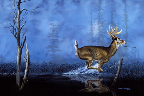 500x334 Any Wildlife Art On Your Wall's Kentucky Hunting - Bow Hunting Painting