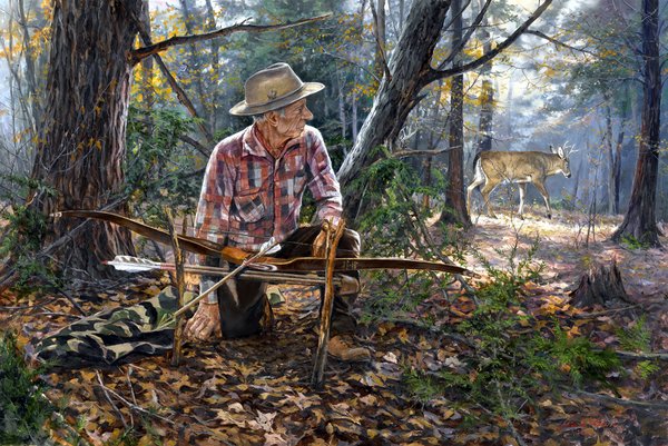 600x401 Bow Hunting 10 Commandments Sayeth Fred Louisiana - Bow Hunting Painting