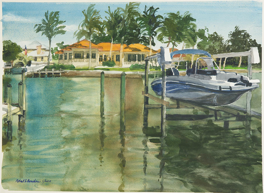 900x658 Naples Florida Canal Painting By Robert Bowden - Bowden Painting