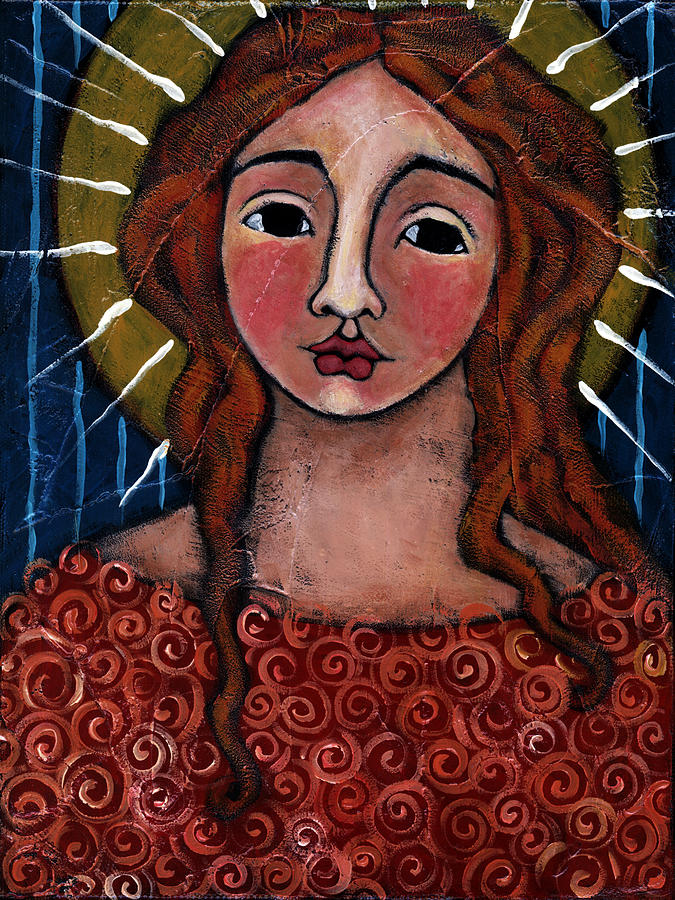 675x900 Serious Angel Painting By Julie Ann Bowden - Bowden Painting