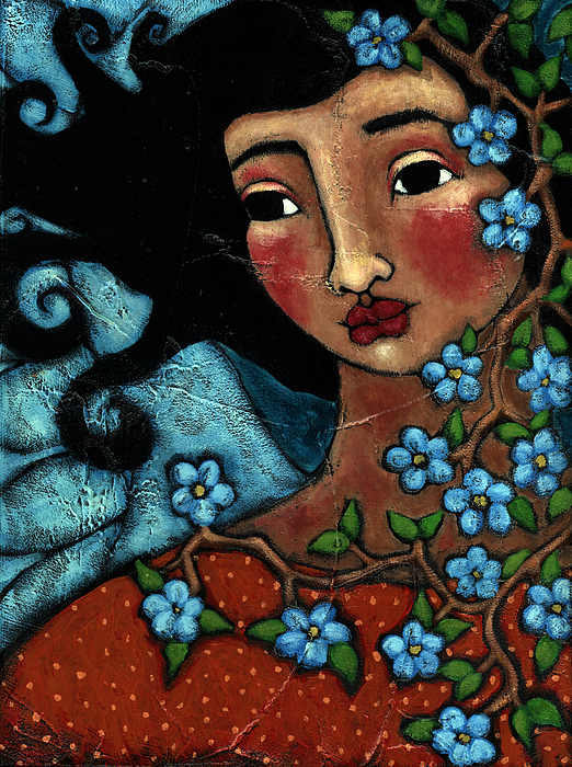 522x700 Flower Tree Angel Painting By Julie Ann Bowden - Bowden Painting