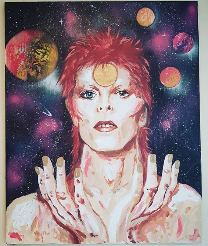 682x805 David Bowie Painting Frankenfine - Bowie Painting