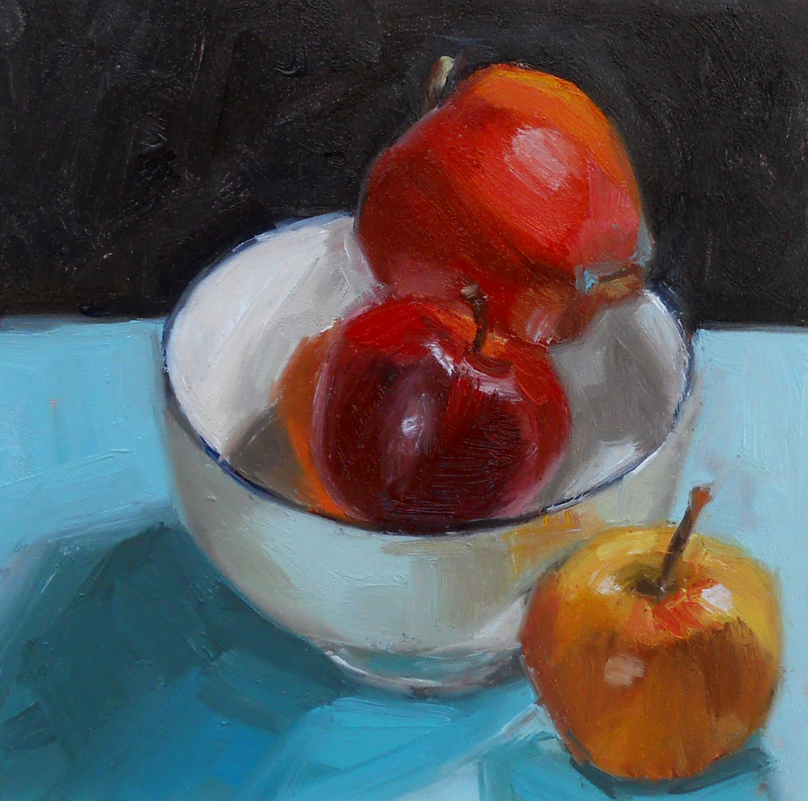 1600x1586 Jean Townsend's Daily Painting Bowl Of Apples - Bowl Of Apples Painting