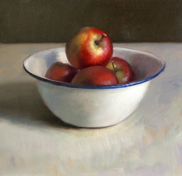 600x582 Postcard From Holland - Bowl Of Apples Painting
