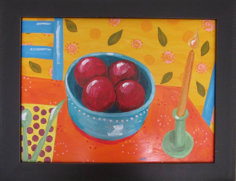 770x591 Saatchi Art Bowl Of Apples Painting By Antonia Burns - Bowl Of Apples Painting