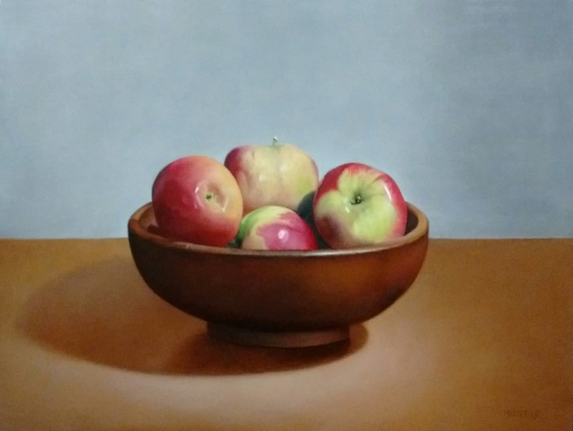 638x480 Bowl Of Apples Clifton Hunt - Bowl Of Apples Painting