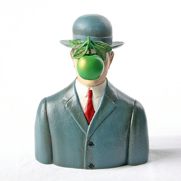 600x600 Bowler Hat Man With Green Apple Son Of Man By Magritte, Son Of Man - Bowler Hat Painting