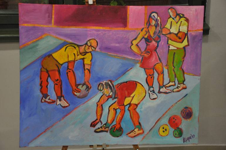 770x512 Saatchi Art Bowling Painting By Ksenija Kovacevic - Bowling Painting