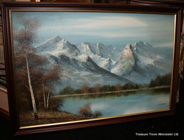 625x477 K.bowman Mountain Landscape Oil On Canvas - Bowman Painting