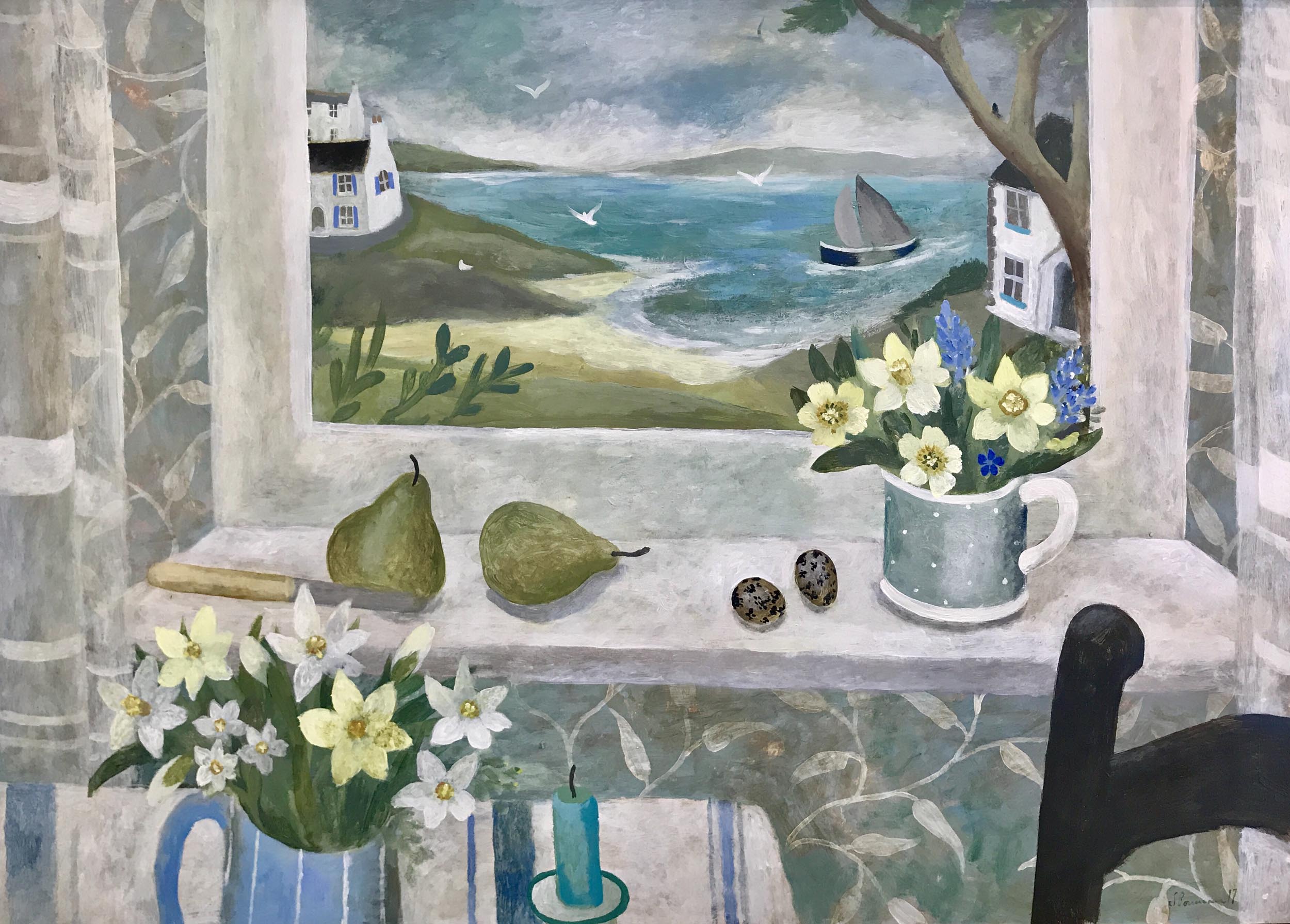 2500x1791 Sarah Bowman Paintings First Day Of Spring White Space Art - Bowman Painting