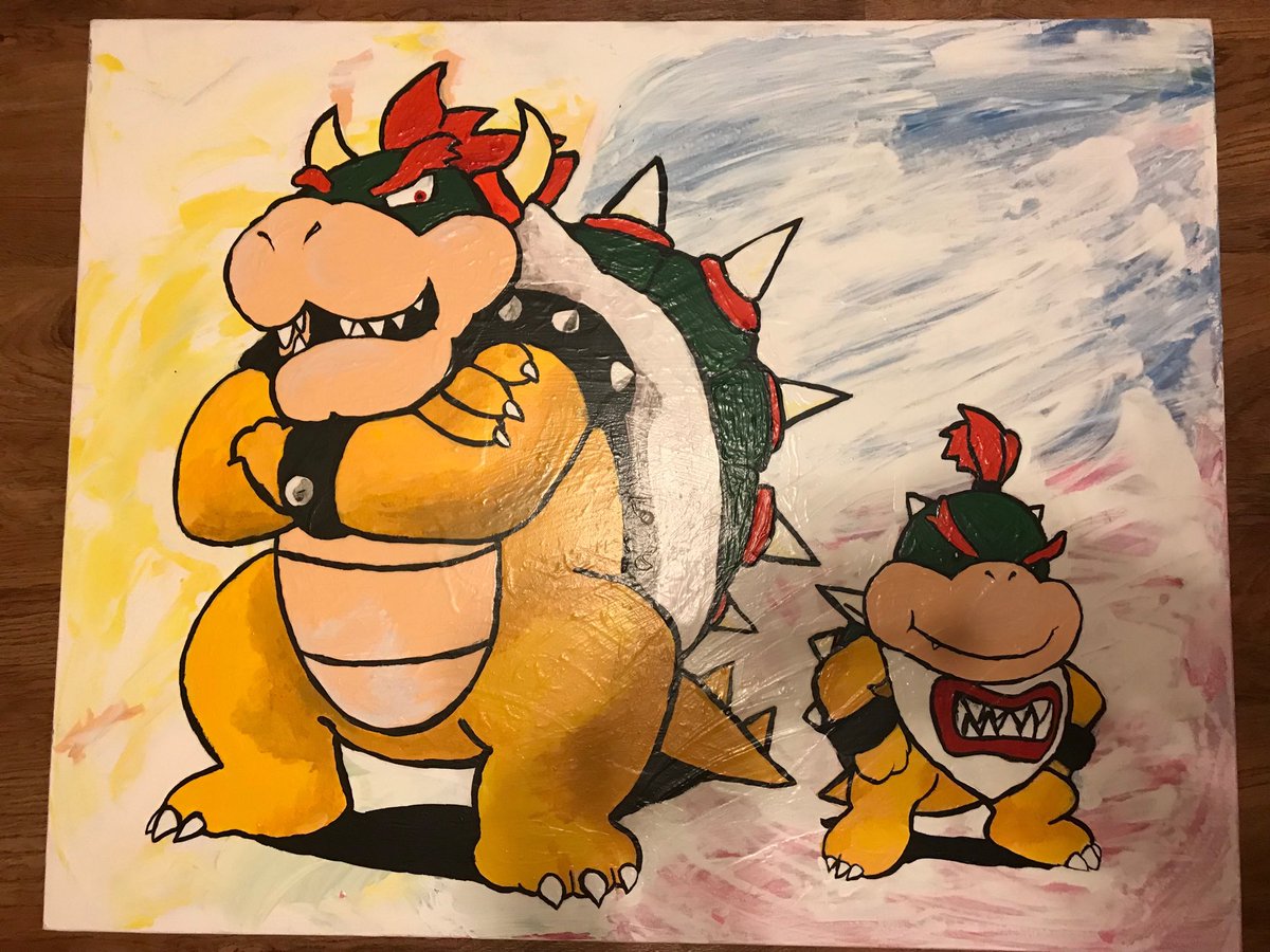 1200x900 Jilly The Foo On Twitter Bowsernd Jr Painting Complete. - Bowser Jr Painting