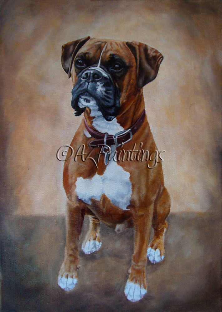 712x1000 Hugo - Boxer Dog Painting