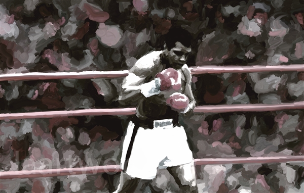600x382 Muhammad Ali Boxing Painting Canvas Art Poster Print - Boxing Painting