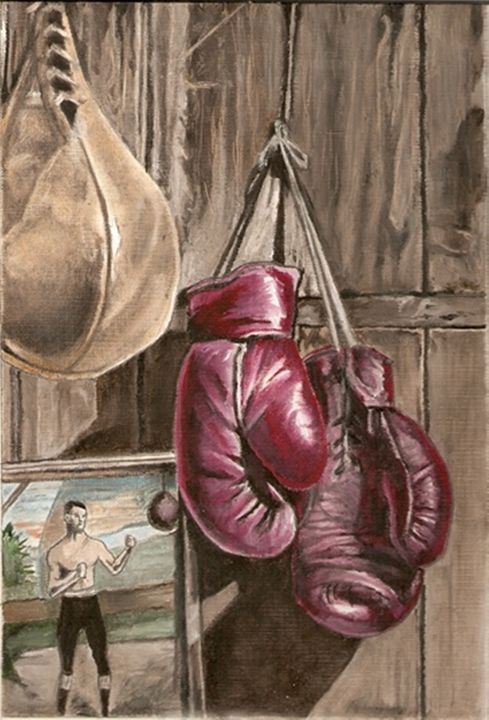 489x720 Nostalgic Boxing Painting - Boxing Painting