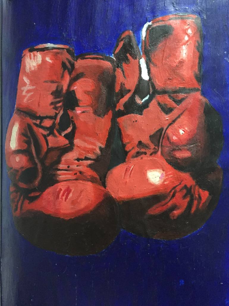 770x1027 Saatchi Art 3d Acrylic Painting Of Keren Lichtenstein's Red Lace - Boxing Painting