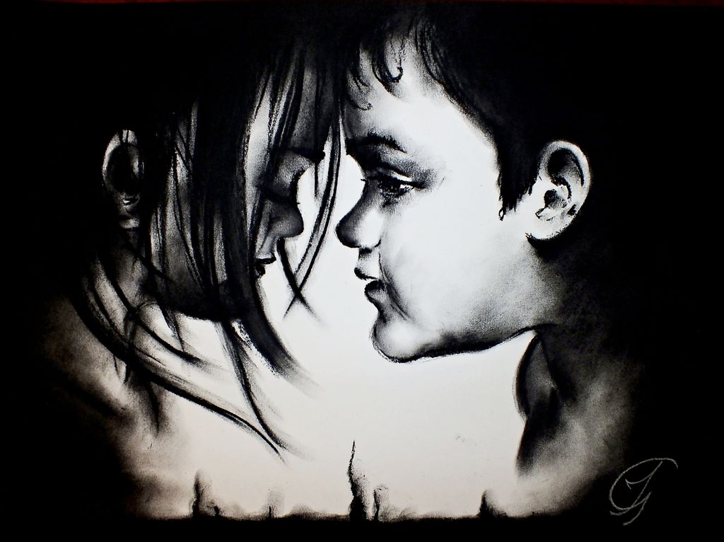 1024x766 Girl And Boy - Boy And Girl Painting