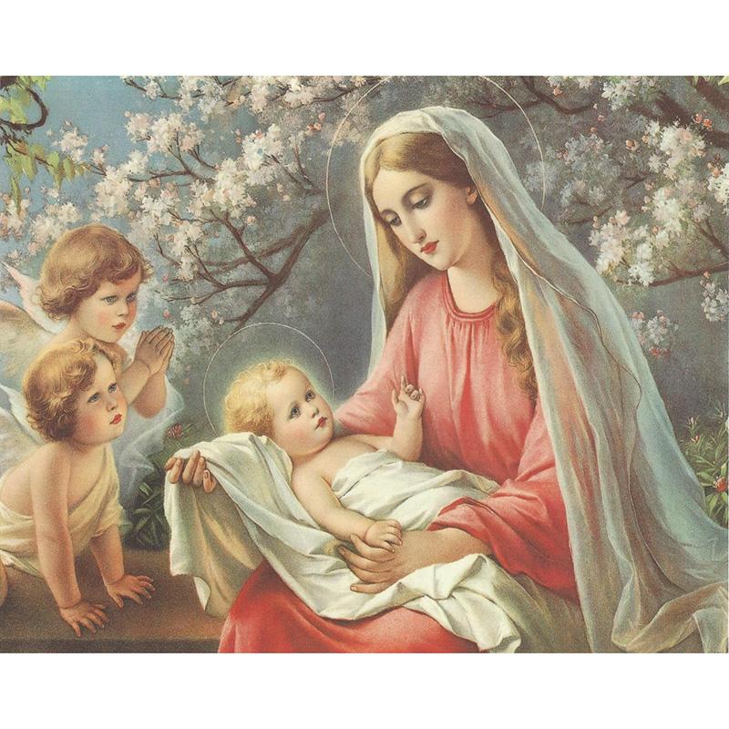 800x800 2018 Virgin Mary Child Boy Girl Diy Diamond Painting Embroidery 5d - Boy And Girl Painting