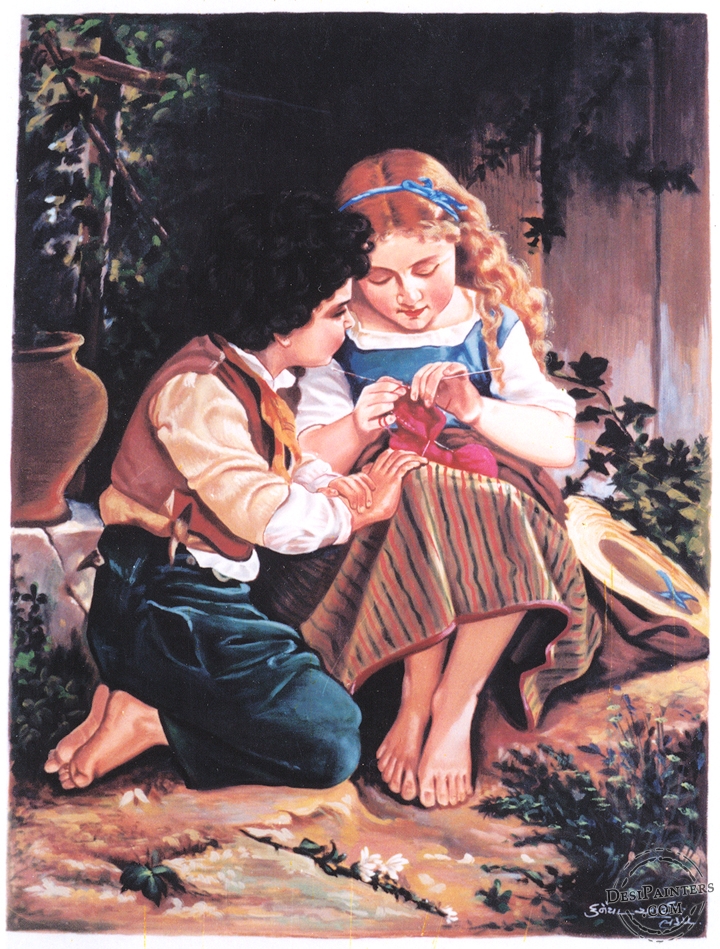 720x949 Boy And Girl Water Color Painting - Boy And Girl Painting