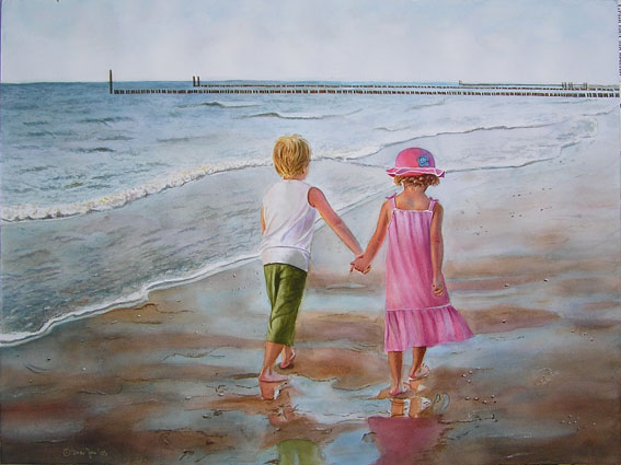 567x425 Boy And Girl - Boy And Girl Painting