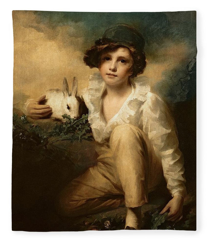 860x1000 Boy And Rabbit Fleece Blanket For Sale By Sir Henry Raeburn - Boy And Rabbit Painting