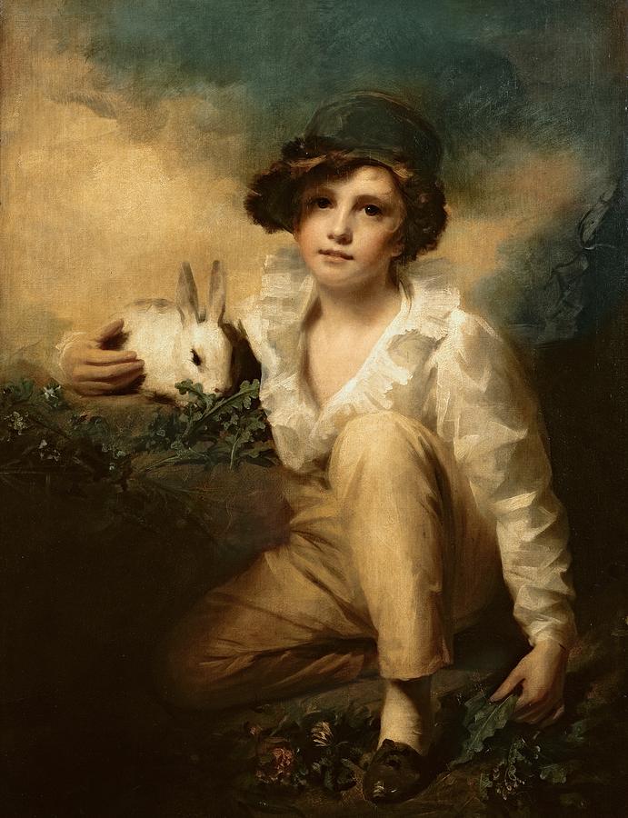 691x900 Boy And Rabbit Painting By Sir Henry Raeburn - Boy And Rabbit Painting