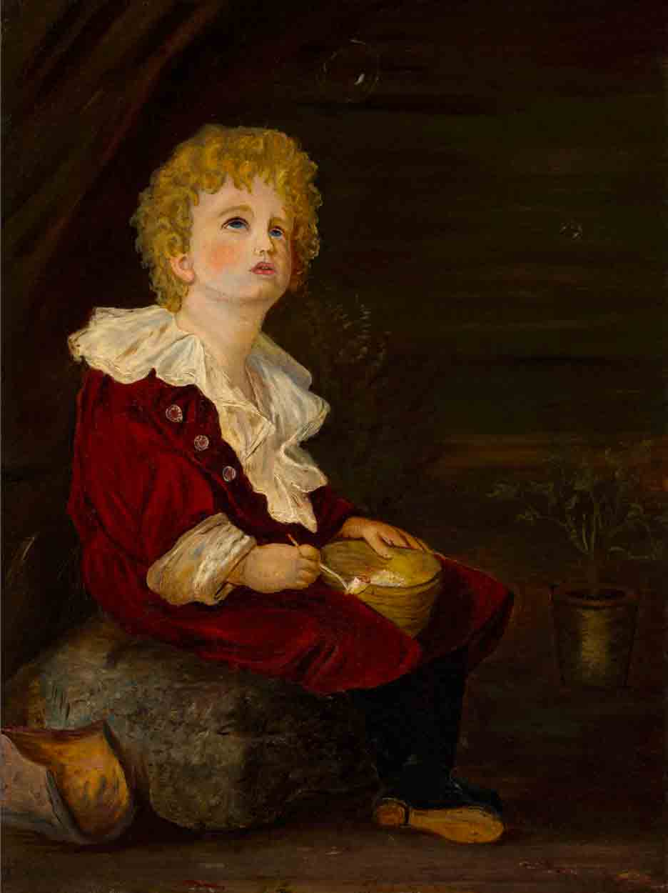 936x1250 Boy Blowing Bubbles - Boy Blowing Bubbles Painting