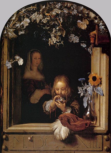 433x599 Boy Blowing Bubbles, By Frans Van Mieris, And Happy Mother's Day - Boy Blowing Bubbles Painting