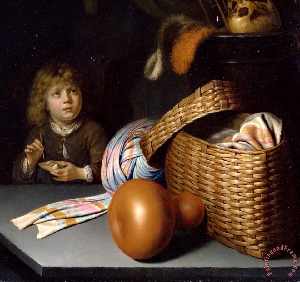 960x902 Gerrit Dou Still Life With A Boy Blowing Soap Bubbles Painting - Boy Blowing Bubbles Painting