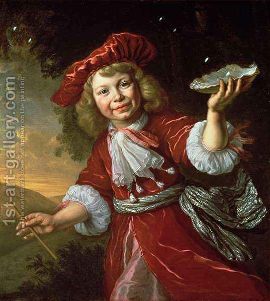 537x600 Homo Bulla A Boy Blowing Bubbles Bartholomeus Van Der Helst - Boy Blowing Bubbles Painting