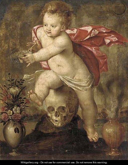 512x660 Homo Bulla Est A Vanitas Still Life With A Child Blowing Bubbles - Boy Blowing Bubbles Painting