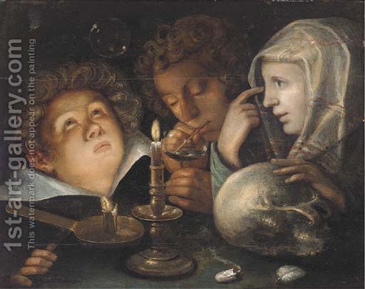 512x405 A Vanitas Allegory Homo Bulla Est, A Boy Blowing Bubbles While - Boy Blowing Bubbles Painting
