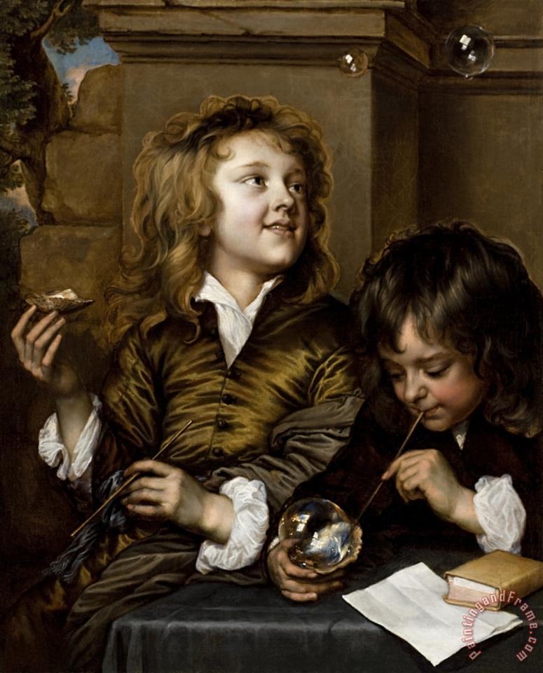 775x960 Adriaen Hanneman Two Boys Blowing Bubbles Painting - Boy Blowing Bubbles Painting